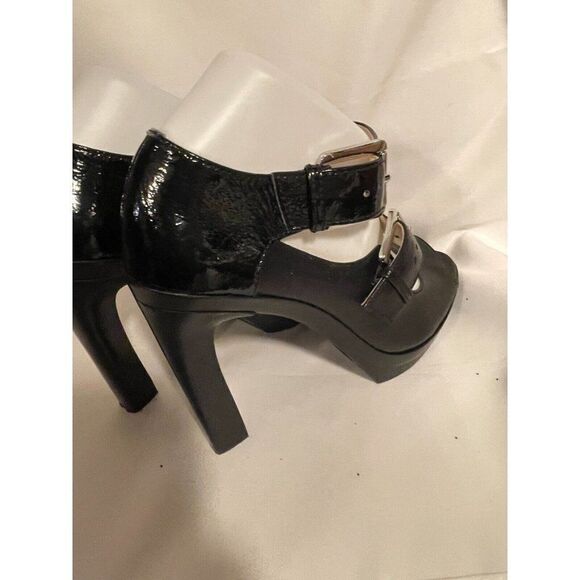 NEW Michael Kors Desert Double Buckle Black Patent Leather 7.5M - Picture 7 of 15
